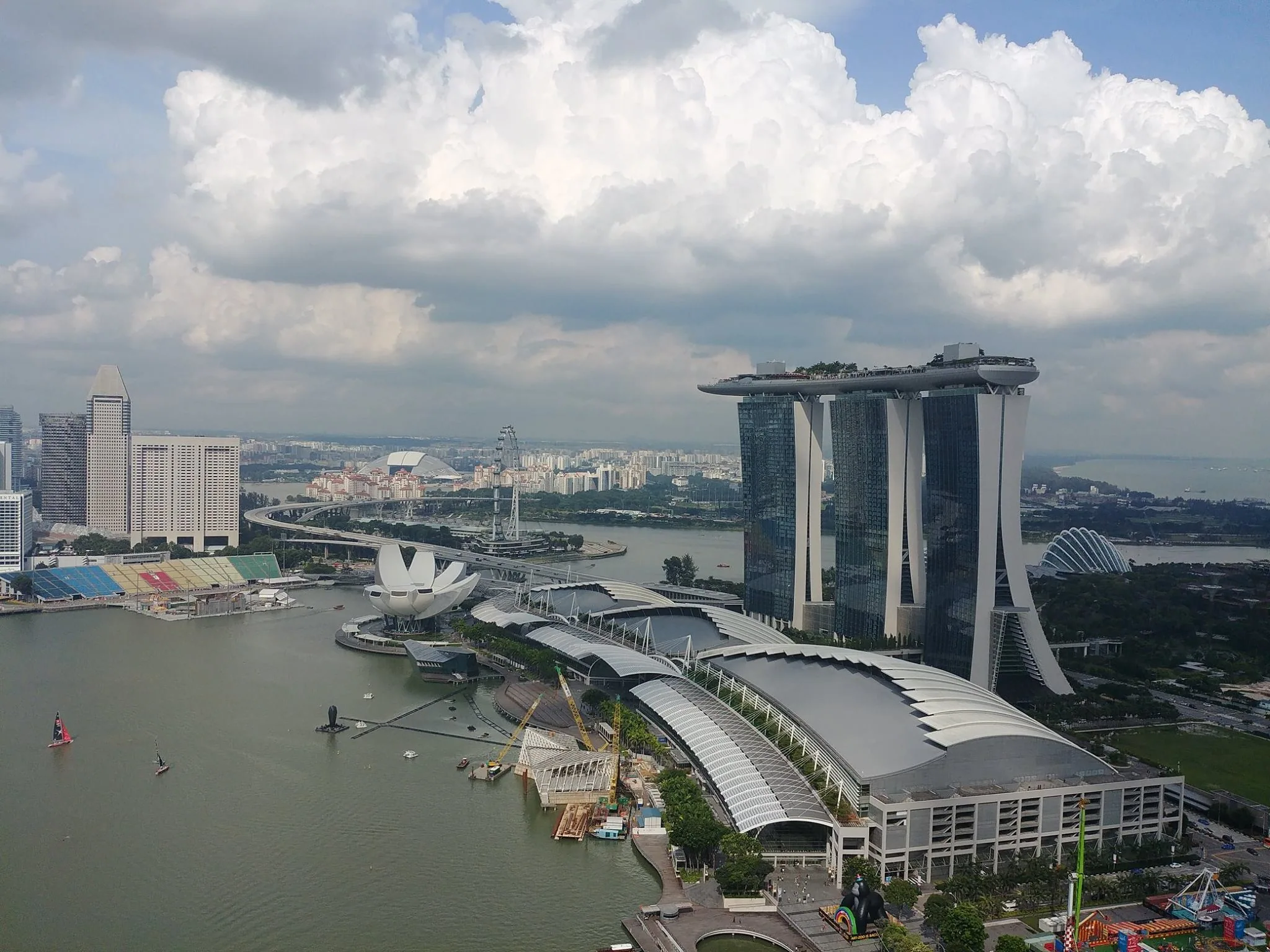 Marina Bay Sands above the waterfront in daylight