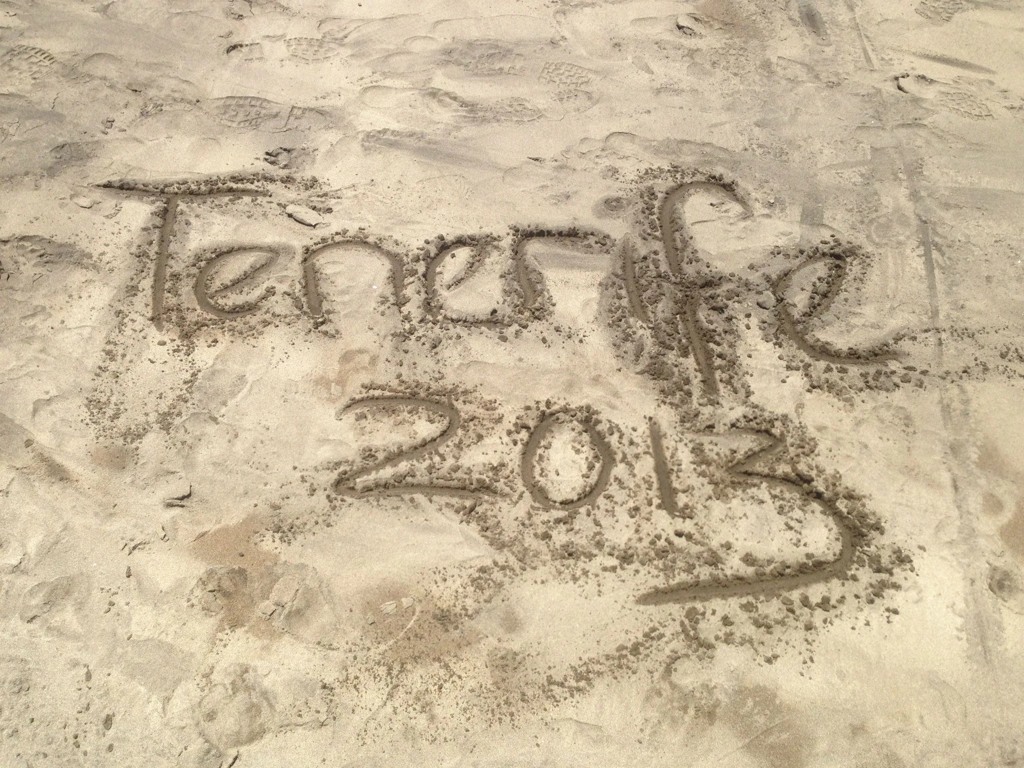 Tenerife 2013 written in the sand